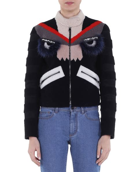 fendi jacket women eyes|fendi shearling jacket.